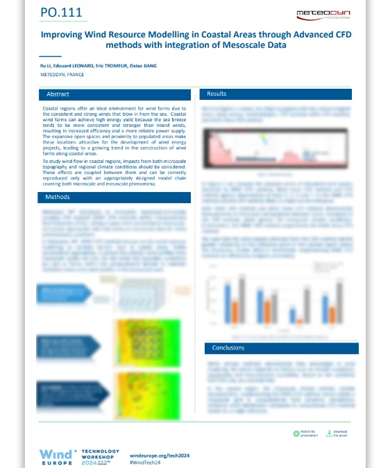 Poster : Amélioration de la modélisation de la ressource en vent en zones côtières grâce à des méthodes avancées de CFD et à l’intégration de données méso-échelle