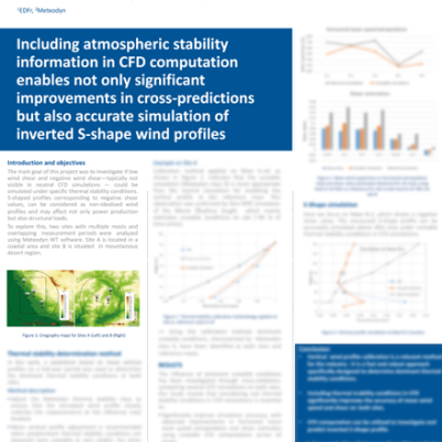 Poster : Influence des méthodes de détermination de la stabilité atmosphérique sur l&rsquo;évaluation de la ressource en vent et la simulation du cisaillement négatif du vent